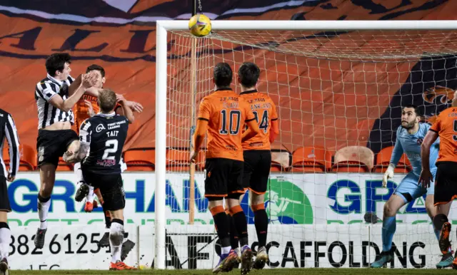 Joe Shaughnessy headed in St Mirren's opener