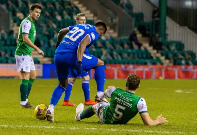 Alfredo Morelos' challenge on Ryan Porteous