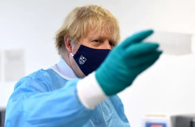 Prime Minister Boris Johnson has begun his visit to Scotland at the Lighthouse Laboratory