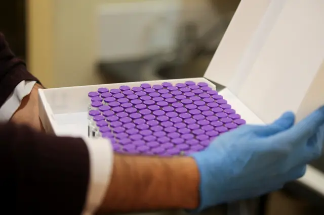 Vials of the Pfizer-BioNTech vaccine