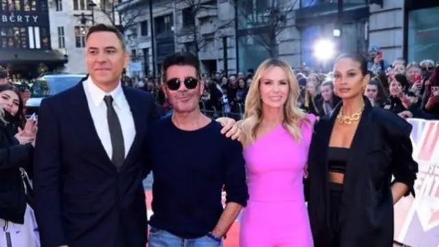 David Walliams (left), Simon Cowell (centre-left), Amanda Holden (centre-right) and Alesha Dixon (right), the judges on Britain's Got Talent