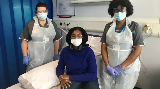 Treasury Minister Kemi Badenoch in the Novavax trial