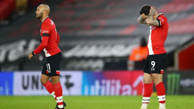 Southampton players look dejected