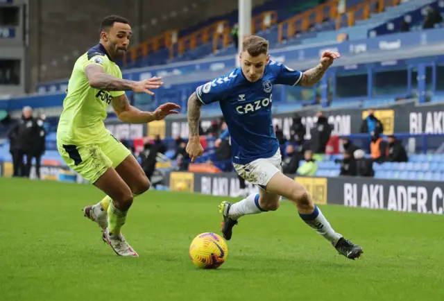 Lucas Digne and Callum Wilson