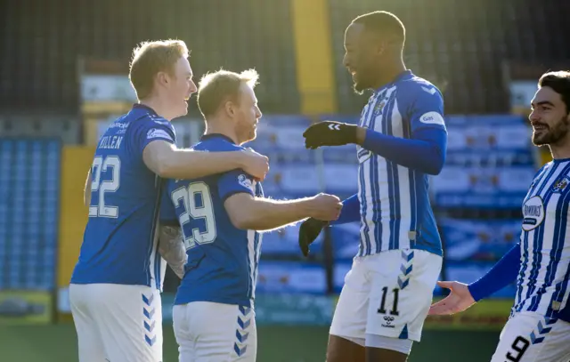 Kilmarnock celebrate an early strike from Chris Burke