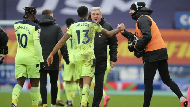 Newcastle celebrate their win.