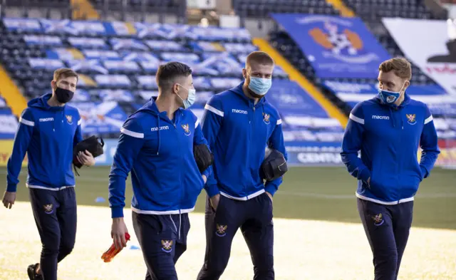 St Johnstone players arrive at Rugby Park