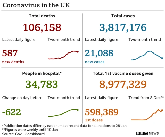 Graphic on coronavirus statistics