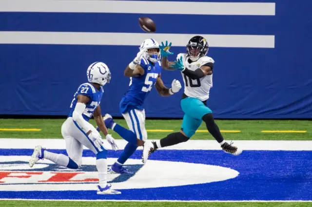 Laviska Shenault Jr. scores a touchdown against Indianapolis