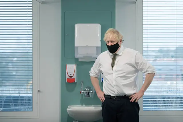 Boris Johnson at a hospital