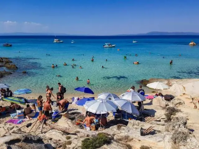 People on a sunny beach