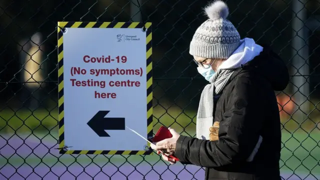 Person at Covid-19 testing centre