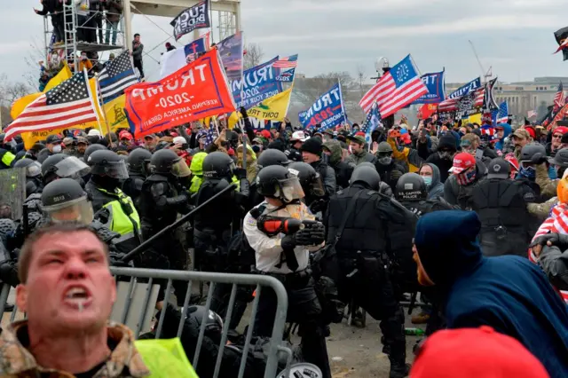 Trump supporters clash with police