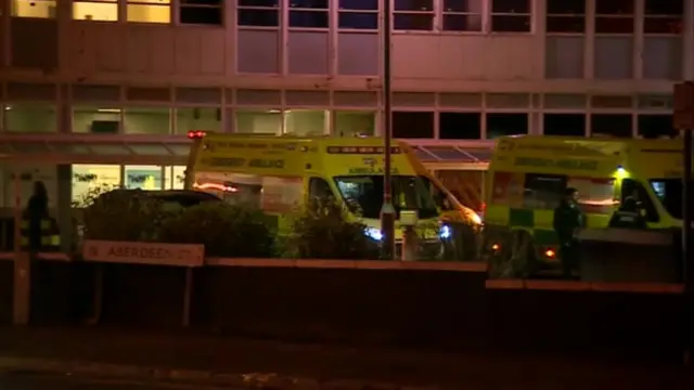 Ambulances outside hospital