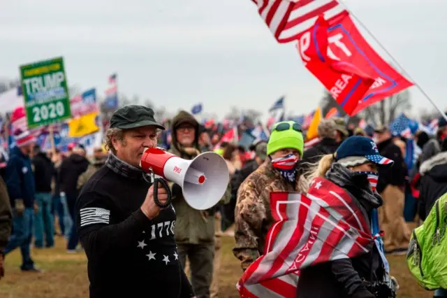 Trump supporters on the Mall