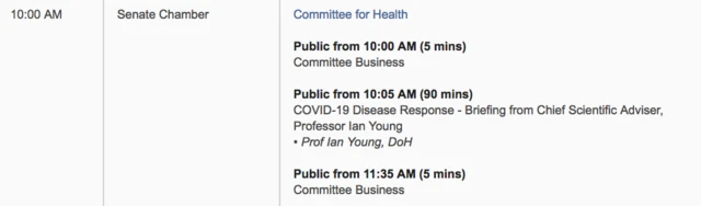 Health Committee Agenda