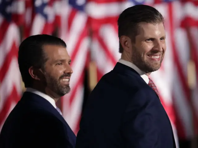 Eric Trump Jr (right) and his brother Donald Jr at the 2020 Republican convention