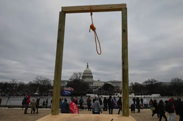 A noose was set up near Capitol Hill