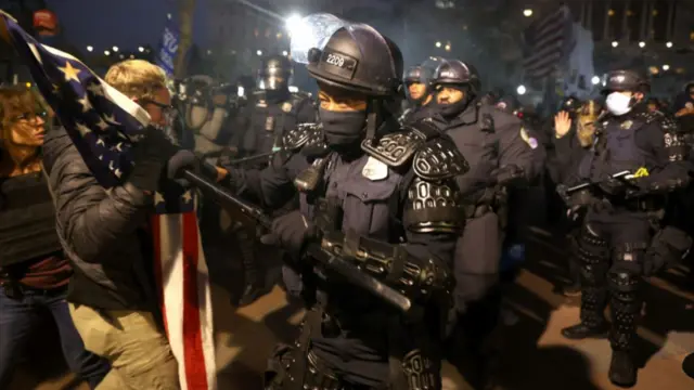 Police in riot gear