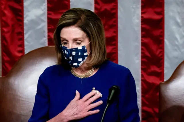 Nancy Pelosi in Congress on 7 January 2020