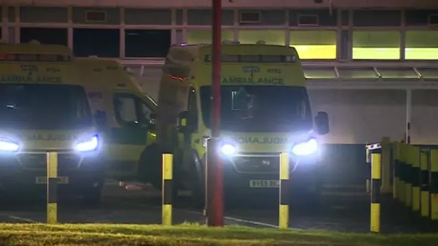 Ambulances outside hospital