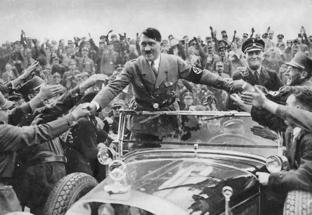 Hitler, among his supporters in Germany in 1933