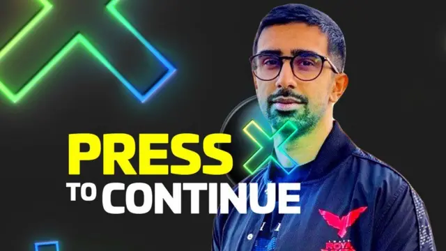 Vikkstar promoting the ý's Press X to continue podcast