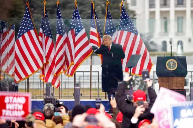 President Trump with supporters in Washington