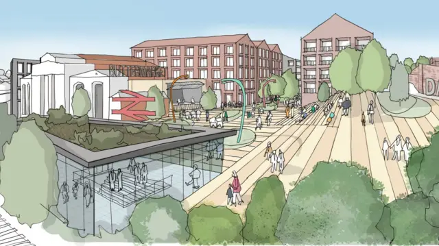 An artist’s impression of how the town could look