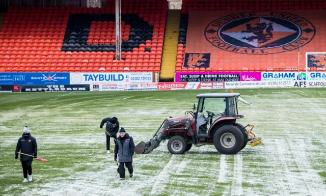 Work on the Tannadice pitch