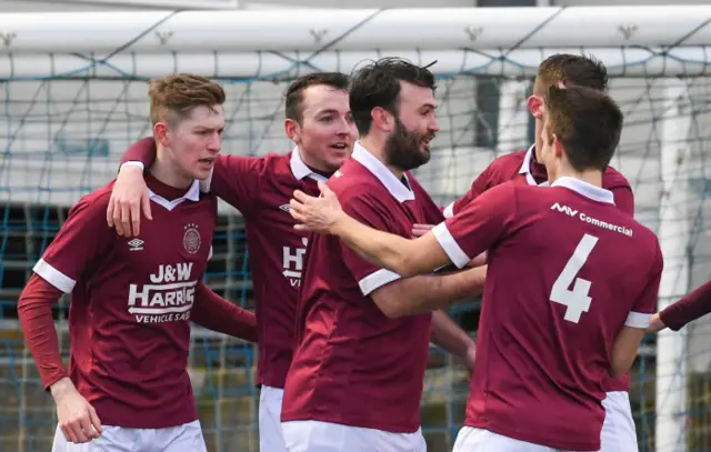 Linlithgow Rose celebrate Kyle Wilson's opener