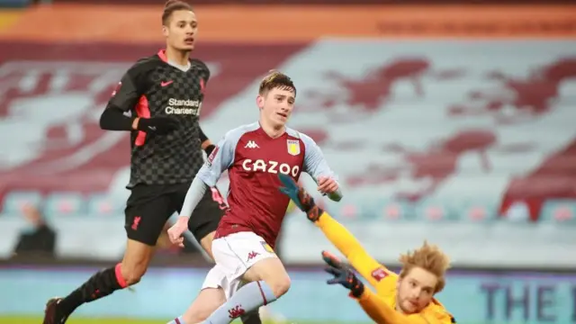 Louie Barry scores for Aston Villa