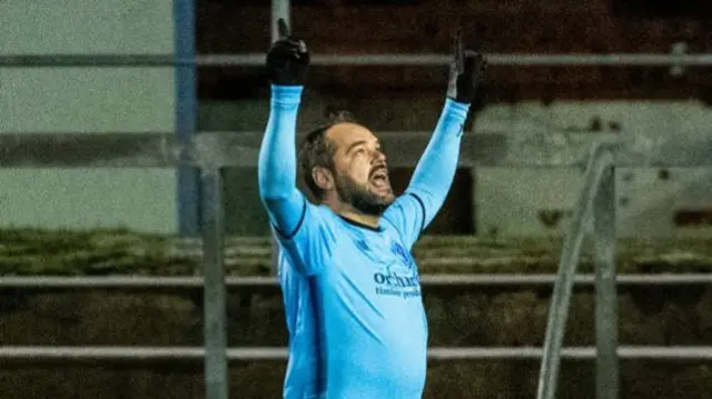 Martyn Fotheringham celebrates scoring for Forfar