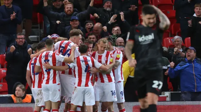 Stoke players celebrate