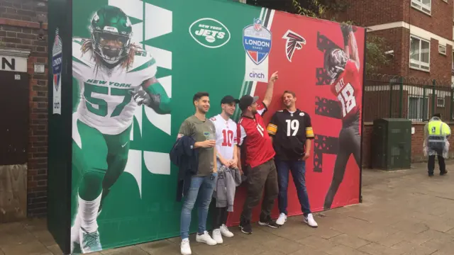 NFL fans outside Tottenham Hotspur Stadium