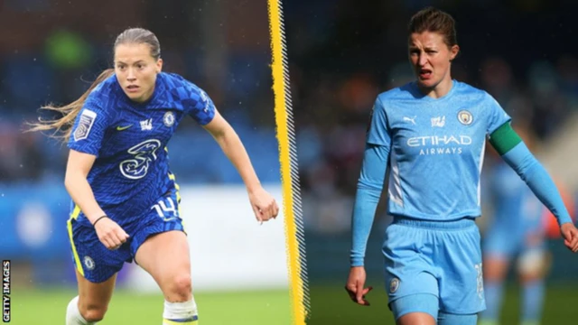 Chelsea's Fran Kirby (left) and Manchester City's Ellen White (right)