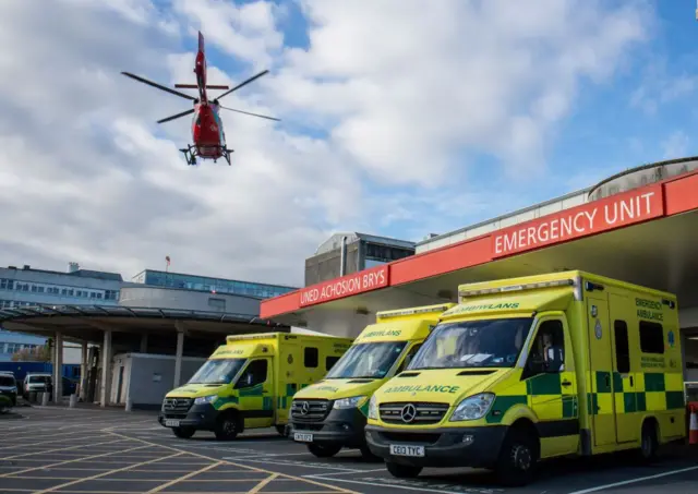 File pic of University Hospital of Wales, Cardiff, during Wales' "firebreak" lockdown