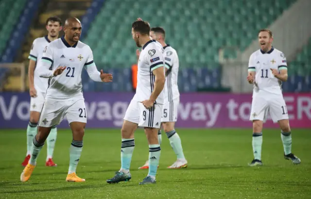 Northern Ireland celebrate their goal