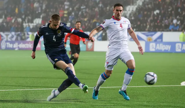 Scott McTominay slams a shot wide