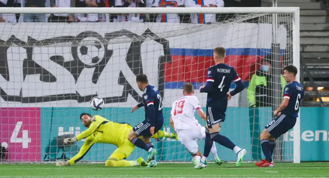 Craig Gordon made the stop from point-blank range