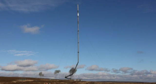 Bilsdale transmitter being demolished