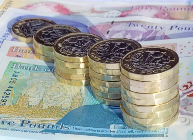 Pound coins stock image