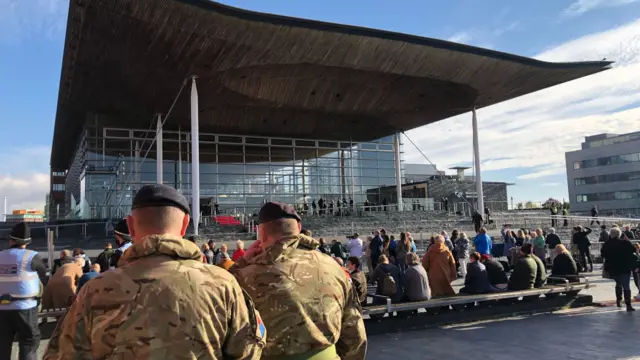 Soldiers at the Senedd