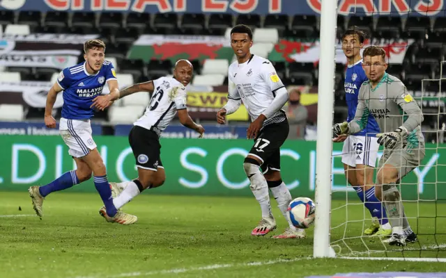 Cardiff v Swansea action last season