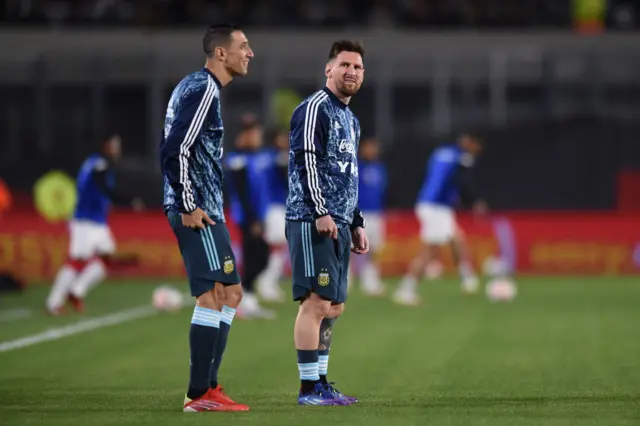 Angel Di Maria and Lionel Messi