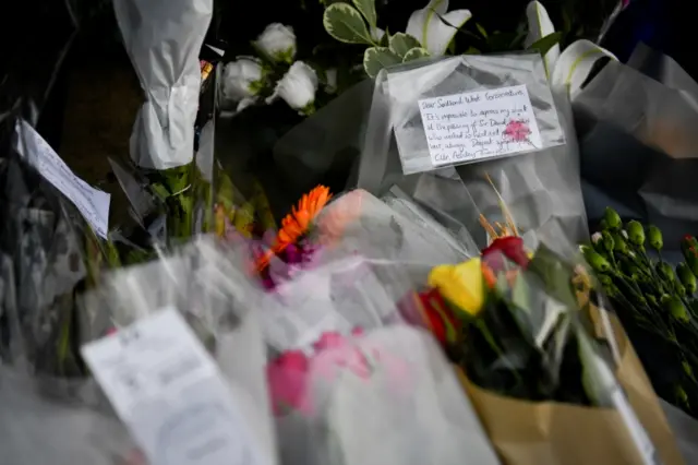 Tributes outside the Iveagh Conservative Members Club in Essex