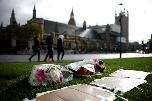 Flowers outside Parliament