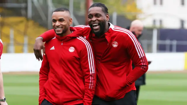 Aberdeen's Funso Ojo (left) returns for the Dons