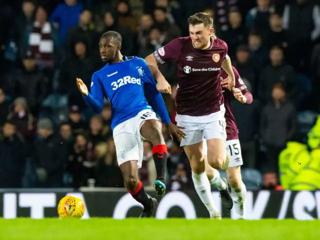 Rangers midfielder Glen Kamara and Hearts defender John Souttar