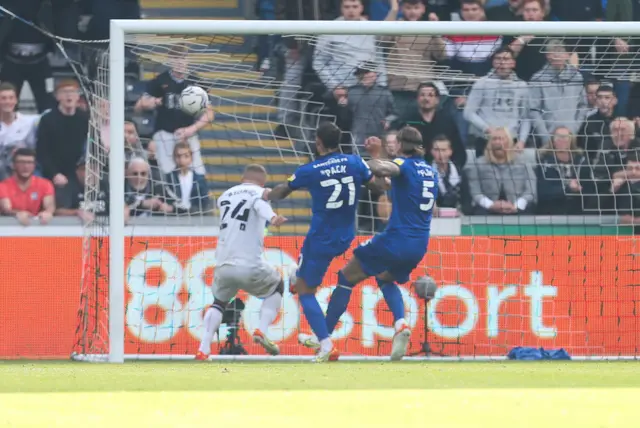 Jake Bidwell scores Swansea's third